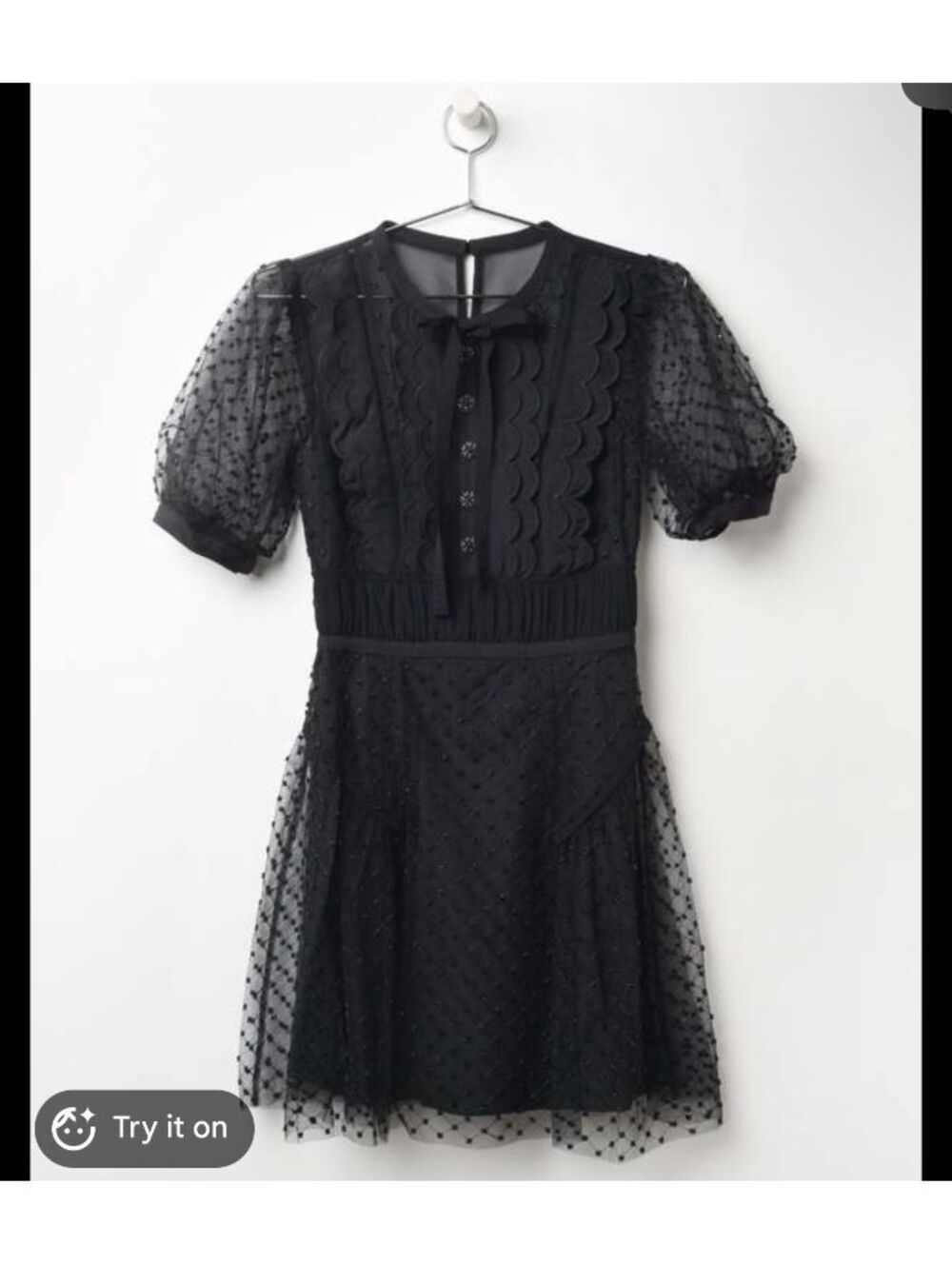 Self Portrait Beaded Mesh Mini Dress